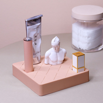 4color 16 Grid Square Silicone Lipstick Storage Box Creativity Dressing Table Finishing Bins Home Storage Organization